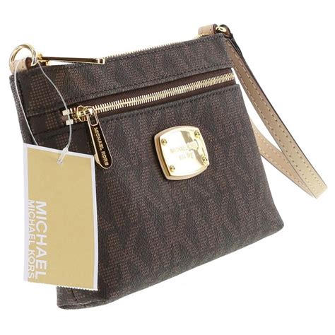 michael kors jet set large wristlet brown